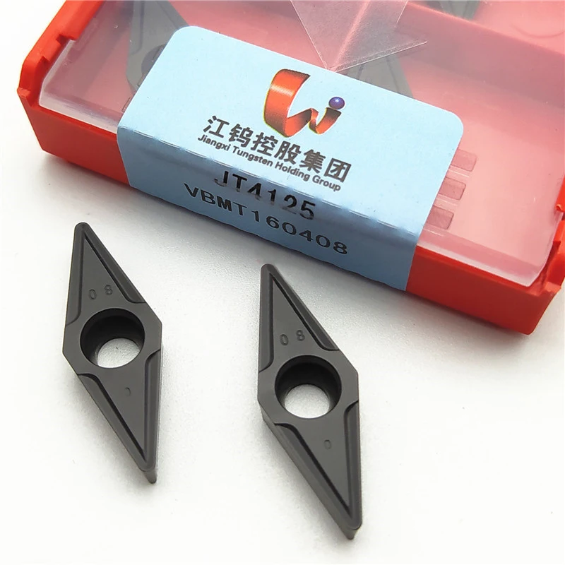 Tungsten Holding Jiangwu VBMT 160404 160408 JT4125 lathe blade for steel parts External turning tool bar Cutting edge