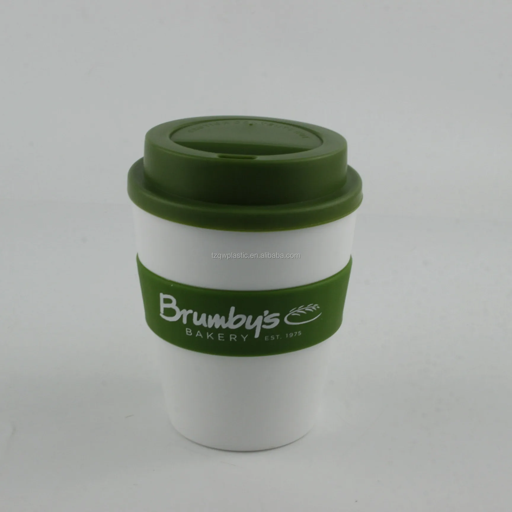 custom 12oz Bamboo coffee mugs with Silicone and rubber