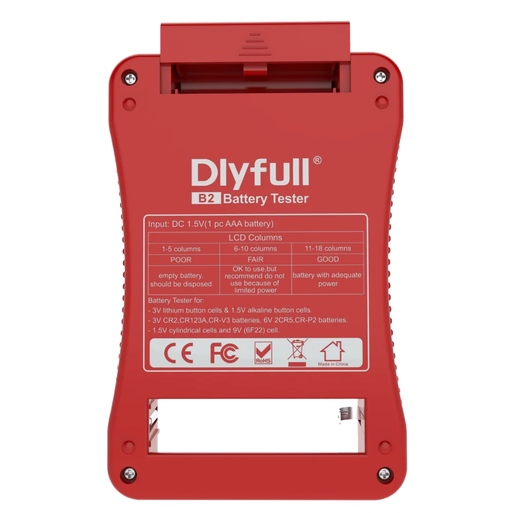 DLYFULL B2 UNIVERSAL BATTERY TESTER FOR 1.5V 3V 6V 9V RECHARGEABLE BATTERIES