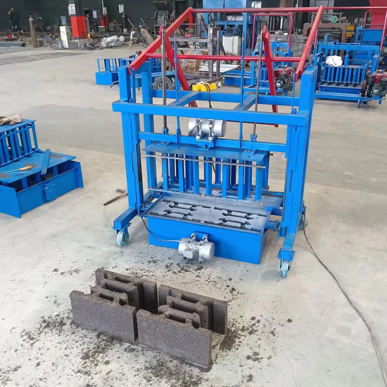 Widely used household manual and motor dual-use cement block machine