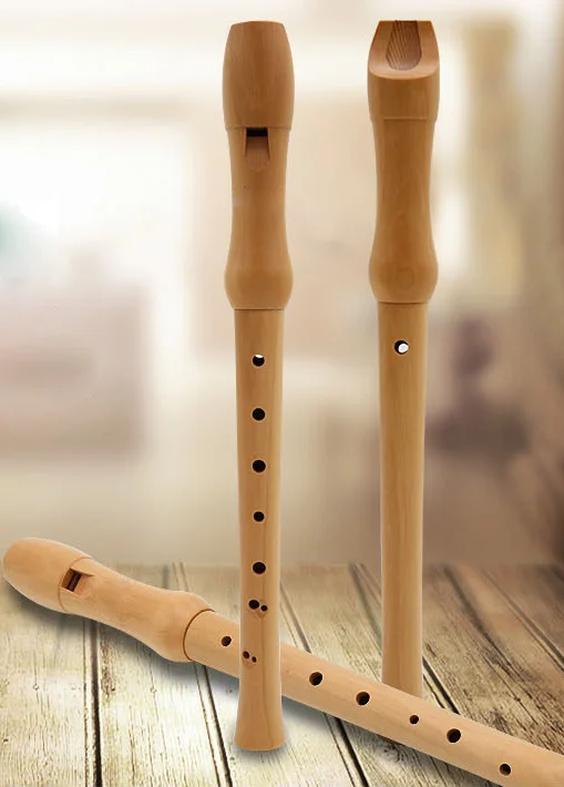 Recorder. Recorder Flute Wood Wind Instrument Flute Tide Music Maple Wood 12 Inch Educational Toy Natural CN;SHN TD097