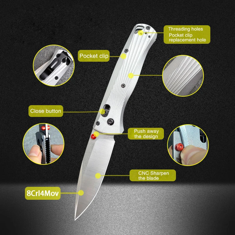 Outdoor Box Cutter Utility Knife Art Knife Single Blade Aluminum 3cm Width Metal 9Cr14Mov Steel Stainless Color Design Handle