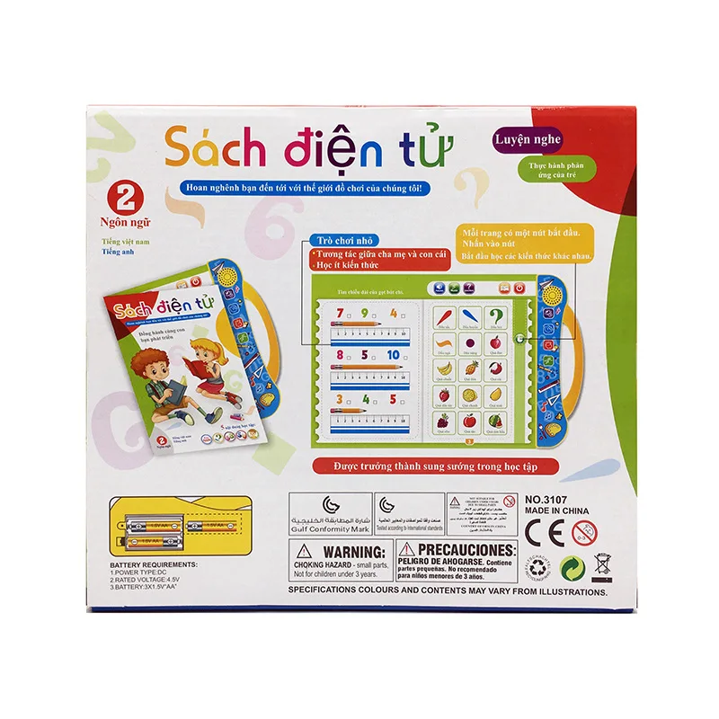 Hot Sale Vietnamese English Bilingual Kids Electric Point Reading Machine Learning Machine Sound E-Book For Children