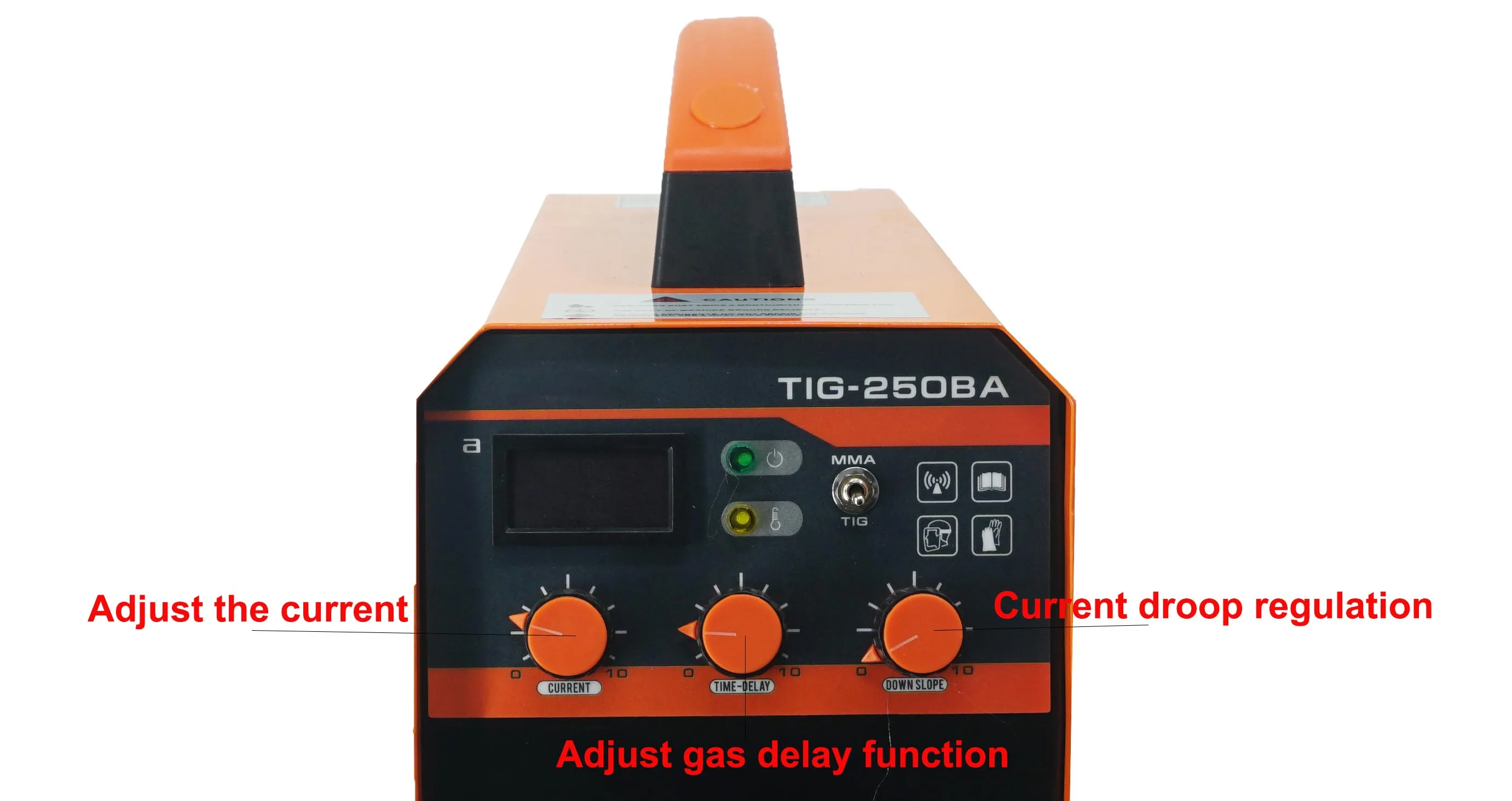 INWELT Professional Stable Mild Welding Arc TIG-250 Argon Mini Welder with Shielding Gas Post-flow Function