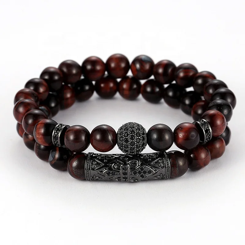 Jewelry Wholesale Double Volcanic Stone Rosary Bracelet Buddha Head Combination Lava Stone Beads Bracelet