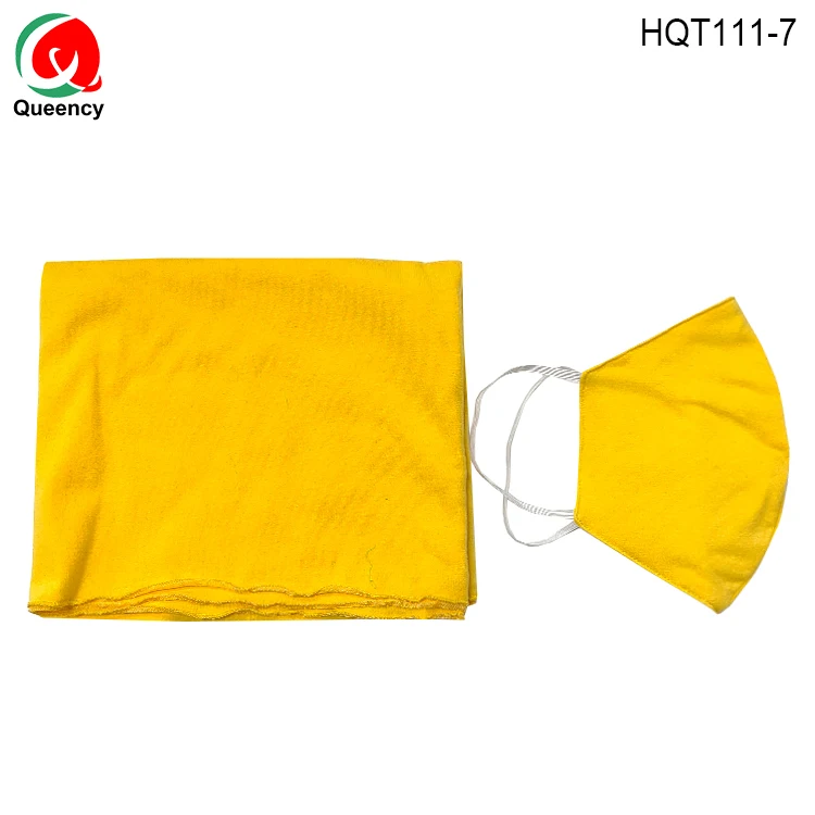 Queency 2021 New Design African Jersey Cotton Headties Mas k Set Solid Color Headwrap Matching Mas k for Unisex