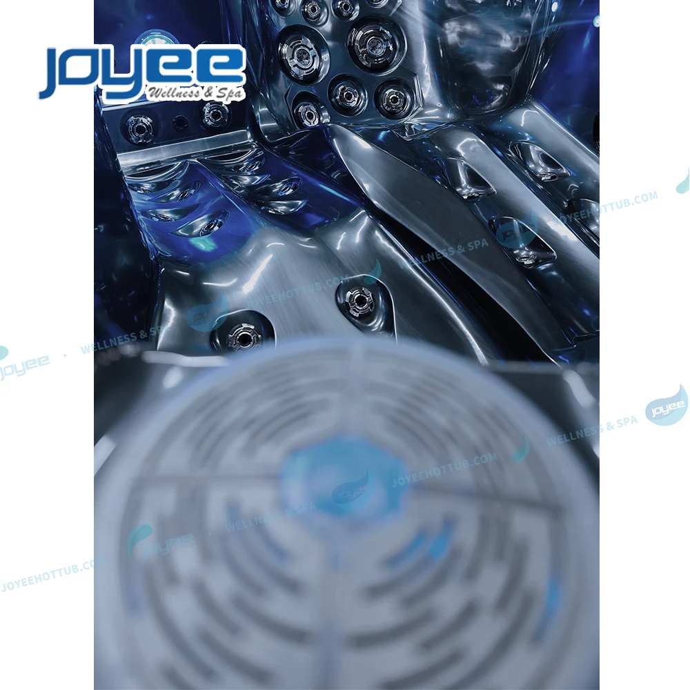 JOYEE new modern balcony jazzy hottub cheap price mini white black acrylic 2 person mini spa hot tub outdoor