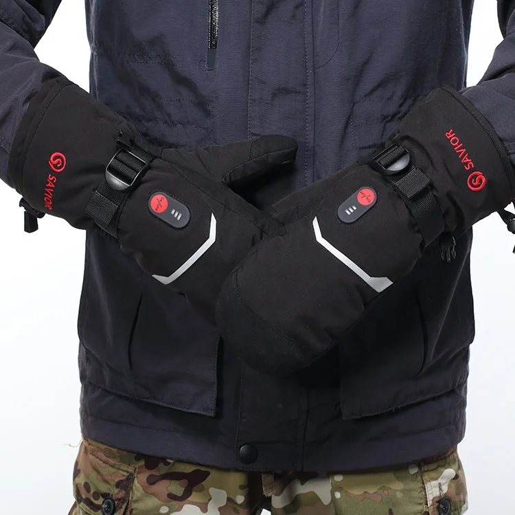 Outdoor Winter Waterproof Windproof Breathable Warming Thermal Rechargeable Battery Touchscreen Downhill Skiing Heated Gloves