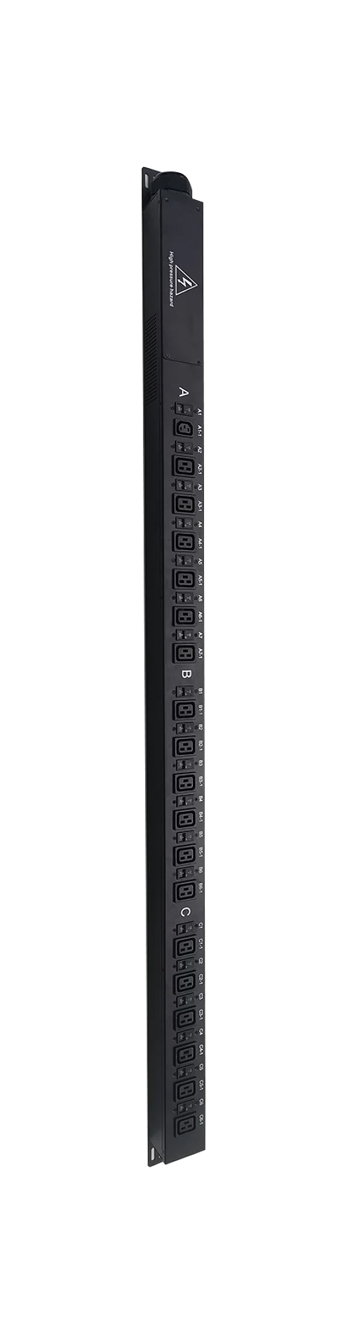 Black Independent Sub Control C13 C19 415V 100A Intelligent Pdu Cabinet Socket Power Strip