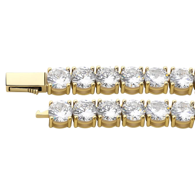 Hip Hop Luxury Iced Out Gold Plated One Row Diamond New Buckle 3/4/5/mm Tennis Bracelet for Unisex