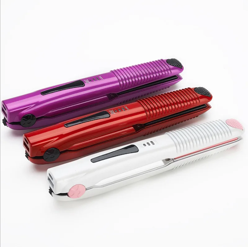 Cross-border new USB charging hair straightener travel home portable temperature adjustable mini hair straightening board