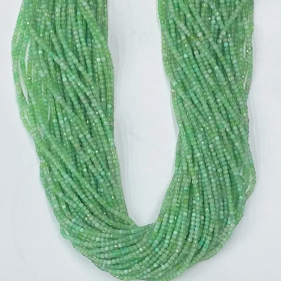 2.5mm 3mm 4mm Gemstone Loose Faceted Square Stone Beads Natural Peridot Faceted Square Beads for DIY Jewelry Accessories