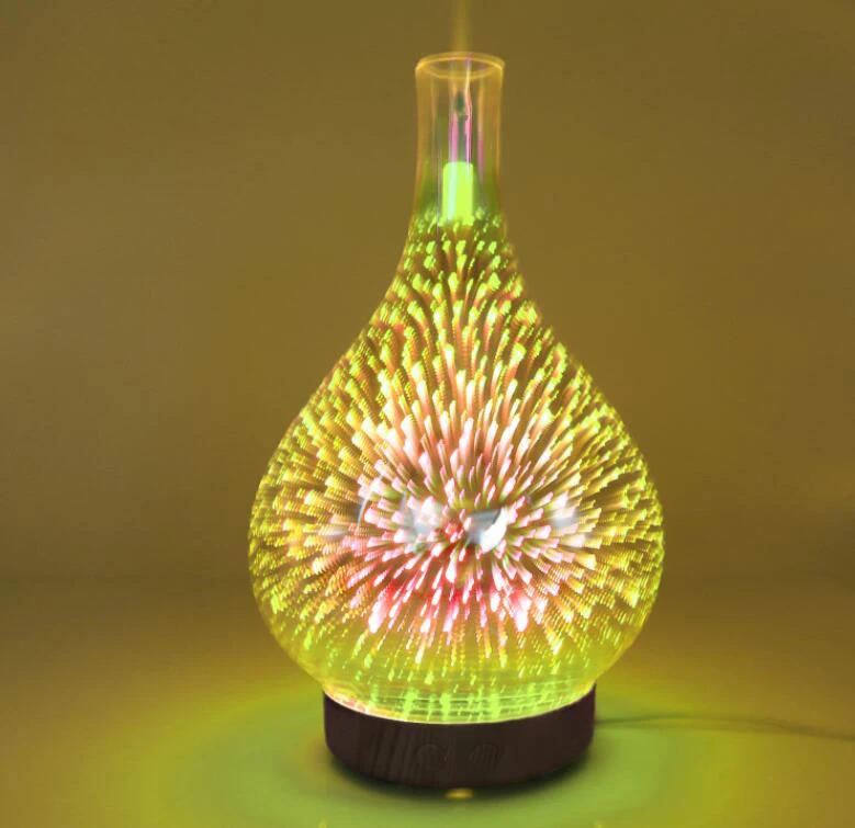 100ml Glass Bottle Aroma Diffuser 3D Colorful Ultrasonic Humidifier