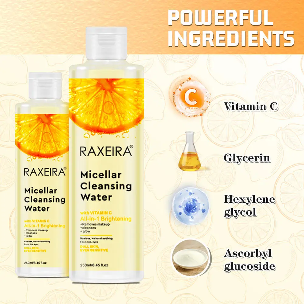 Organic Vitamin C Cleansing Water 250ml Moisturizing Micellar Water Makeup Remover