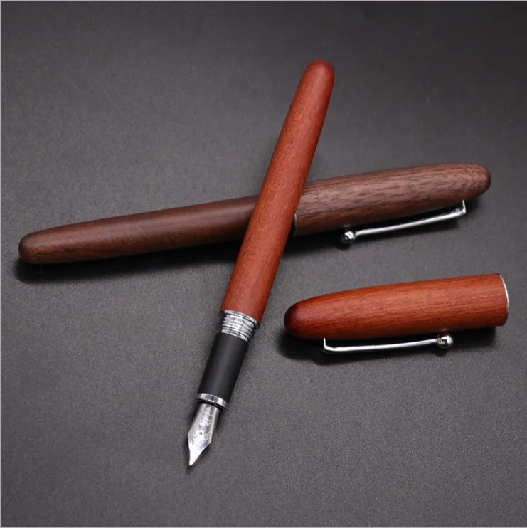 Custom Gift Student Business High Quality Luxury Wooden Pen Antique Rosewood Walnut Wood Fountain Ink with