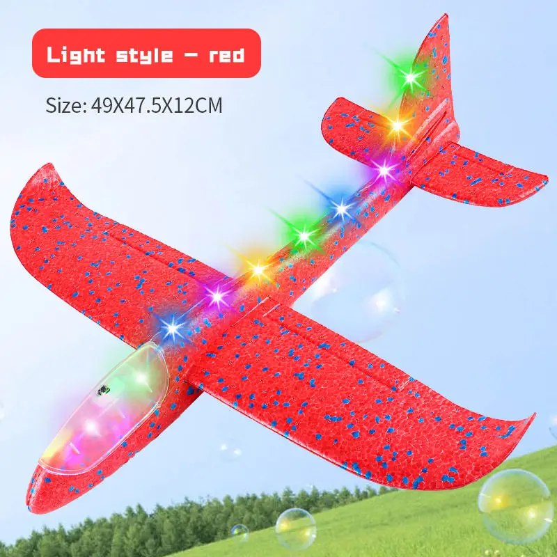 Longxi EPP glider toys foam airplane model toys glider plane foam flying model LED aircraft