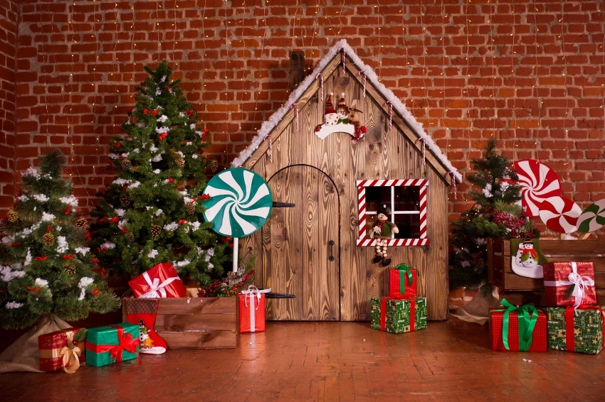 2019 Hot Sale Photography Backdrop Christmas Xmas Wood Wall Floor Background Photo Prop