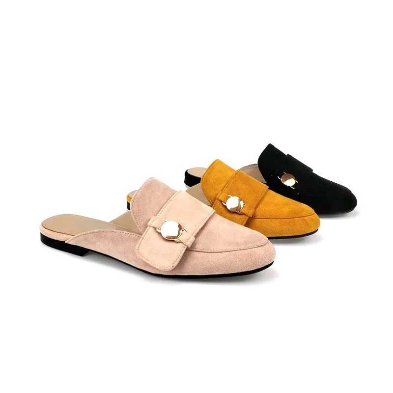 
mules wholesale women slides outdoor letter metal buckle diamond jewelry flats slippers sandals and shoes for ladies 
