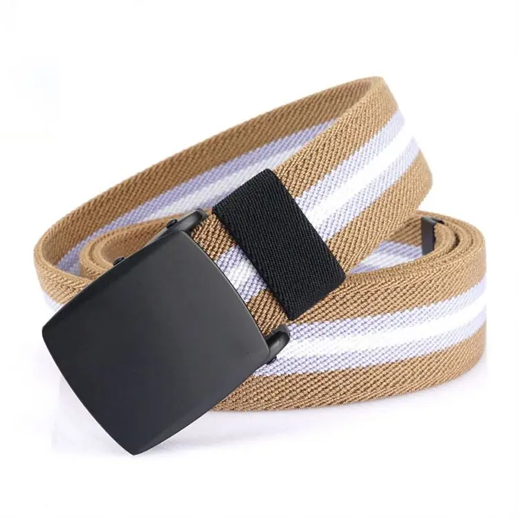 Adjustable Cotton elastic Belt Outdoor Belt Men Korean Woven Canvas Fabric Webbing Belt