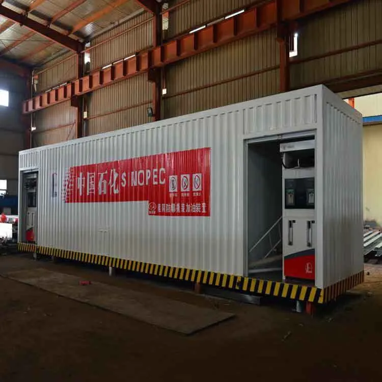 Portable gas containerized mobile petrol station