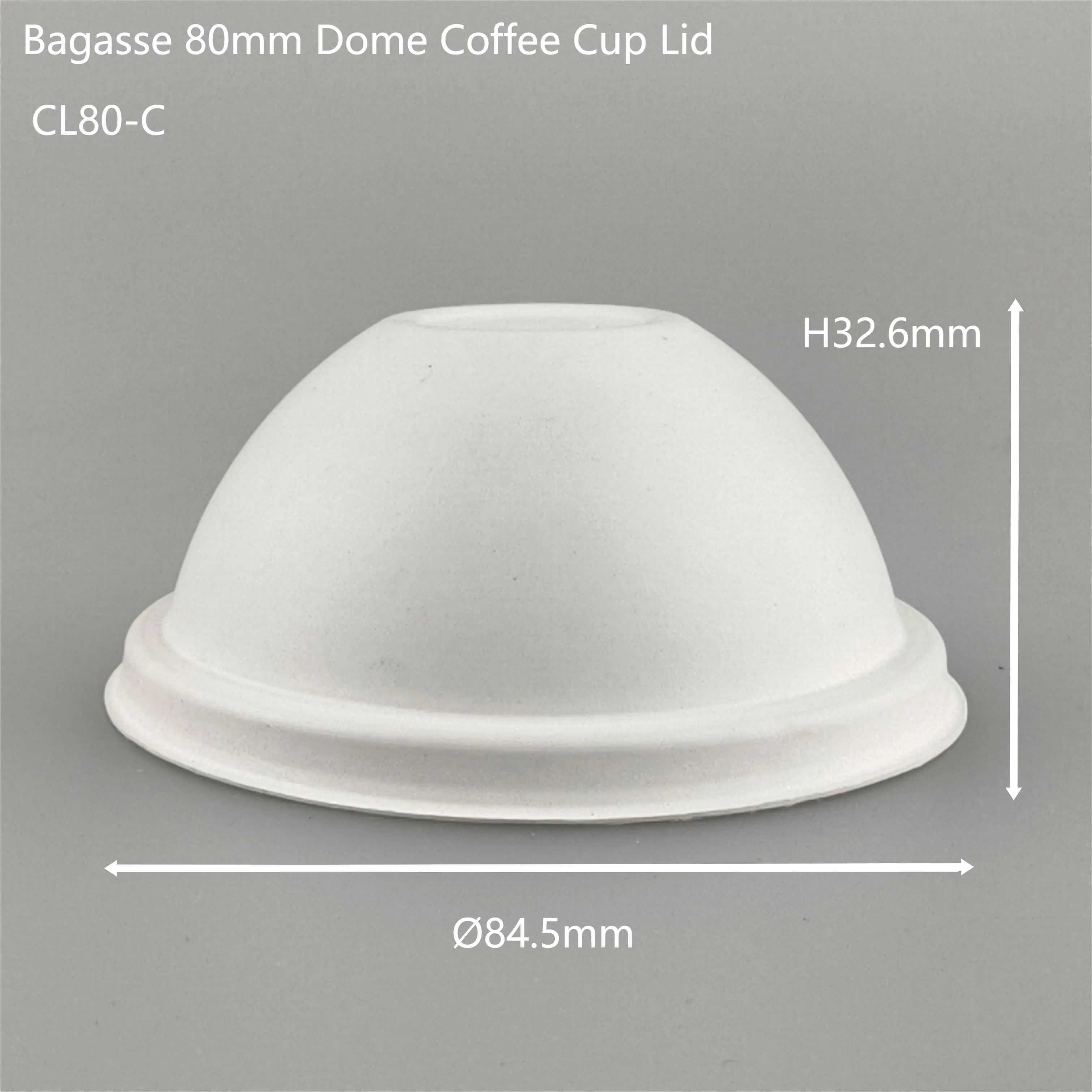 Hot Selling Disposable Compostable Bagasse Paper Pulp Lid Eco Friendly Takeaway Sugarane Molded Fiber Dome Cover Cup Lid