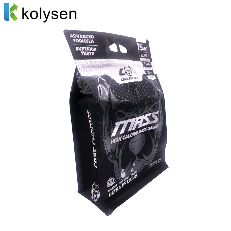 Manufacturers Custom Logo Pouch Packaging Ziplock Plastic Packaging Pouch  Food Whey 5kg Protein Powder Packaging Bag