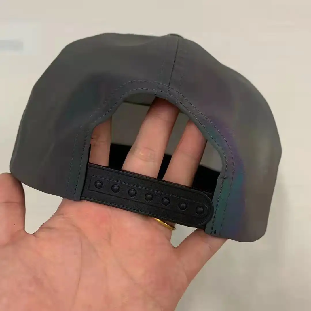 Customized new high-profile fashion hip-hop elements rainbow reflective sun hat outdoor reflective fisherman hat