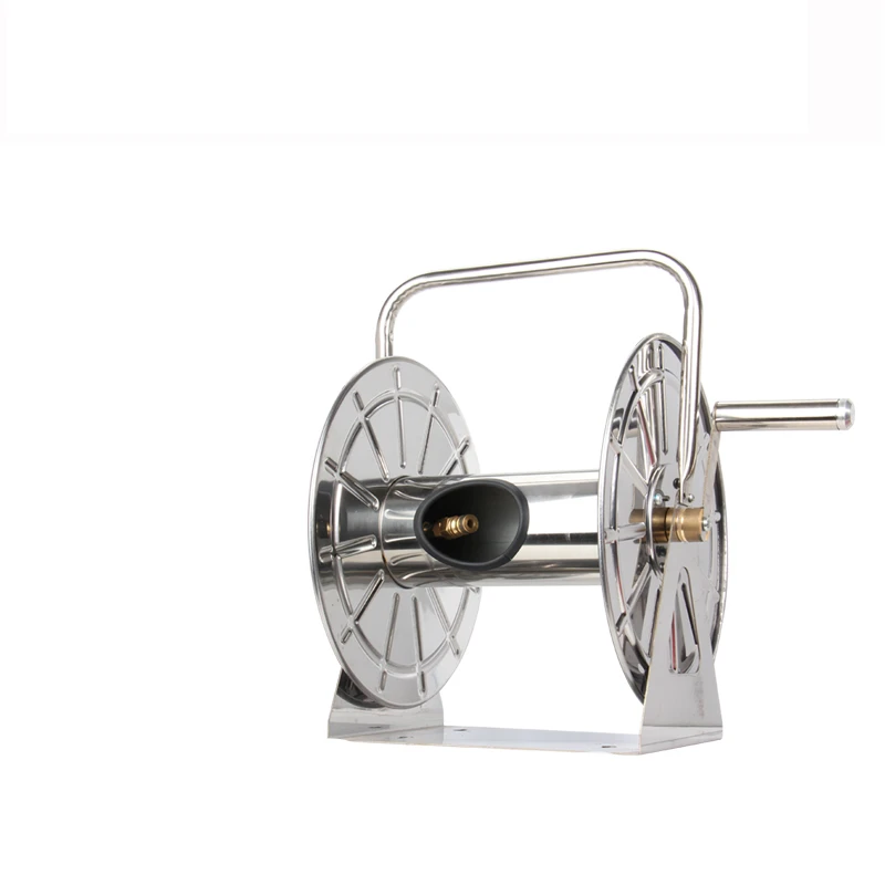 Lingzhen Hand Held Stainless Steel Metal  Hose Reel Garden Water Equipment And Tools