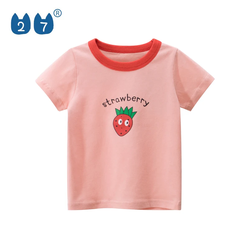 Latest Colourful Cute Kids T Shirt Boutique Child Cotton Baby Girl Summer T Shirt