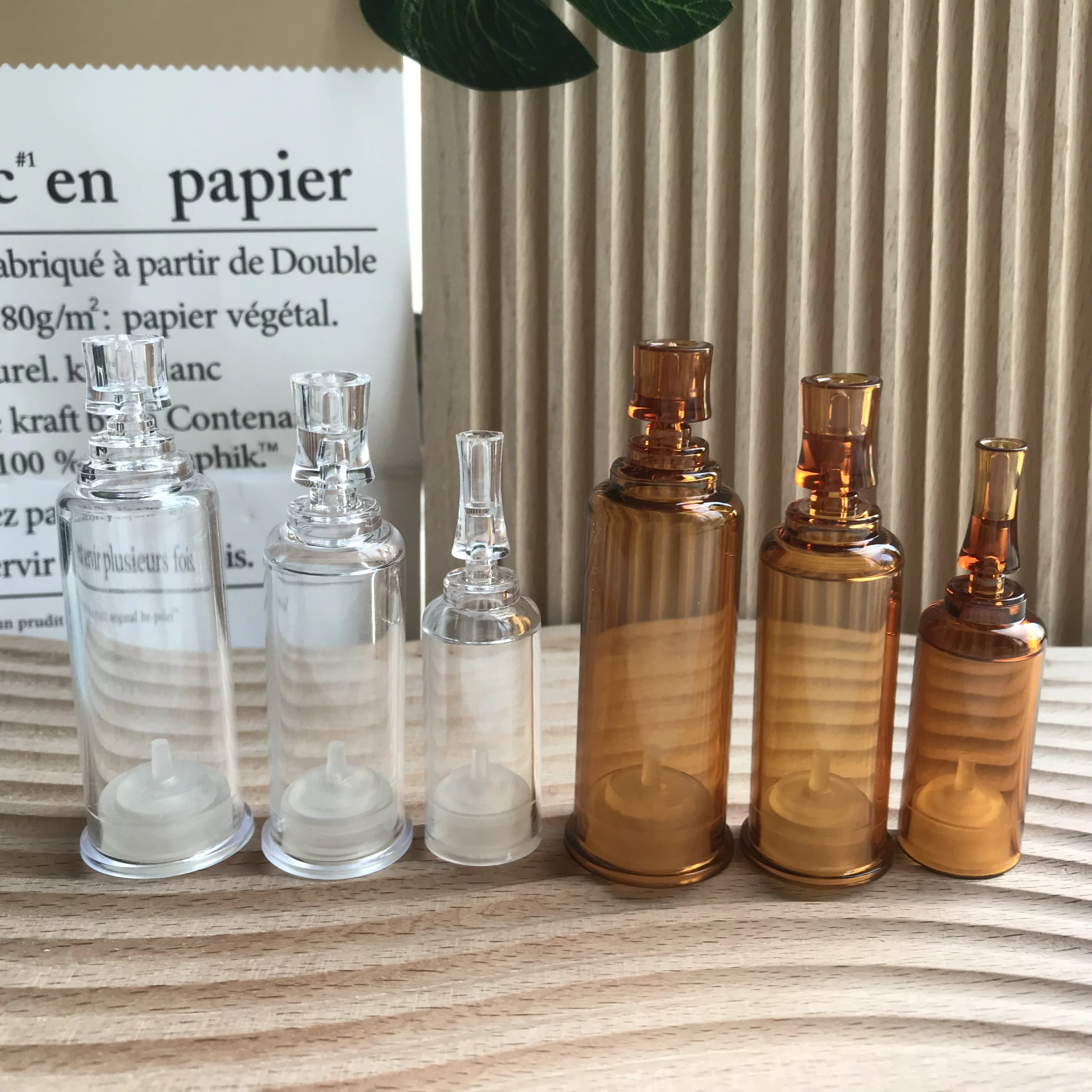 Airless syringe plastic bottle 3ml 5ml 10ml 15ml push type ampoule bottle skin care bottles