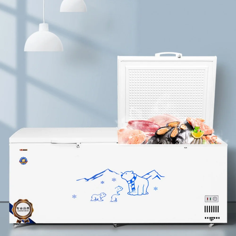 Top-freezer Commercial Chest freezer Refrigerator Ice Cream Cabinet Deep Horizontal Fridge with Large Capacity Wholesale