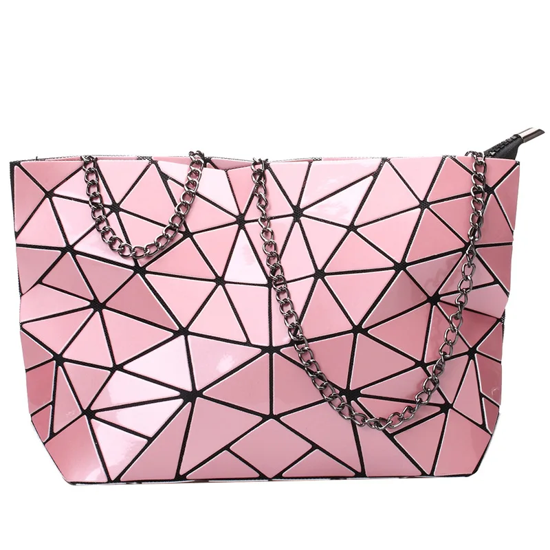 
Fashion Geometric Luminous Clutch Handbags for Women Holographic Reflective Crossbody Bag Purse 