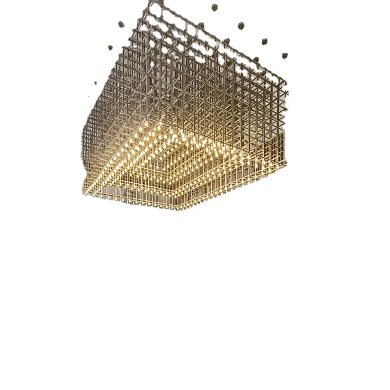 Zhongshan lamps Customized sales department sand table chandelier shopping mall front desk project light cube lamp hotel lamps