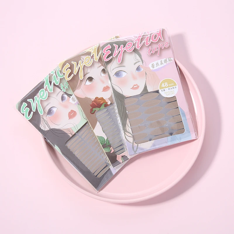 Lameila 48 шт. новая водонепроницаемая кружевная двойная лента для век частная этикетка супер невидимая портативная двойная лента для век наклейки A881