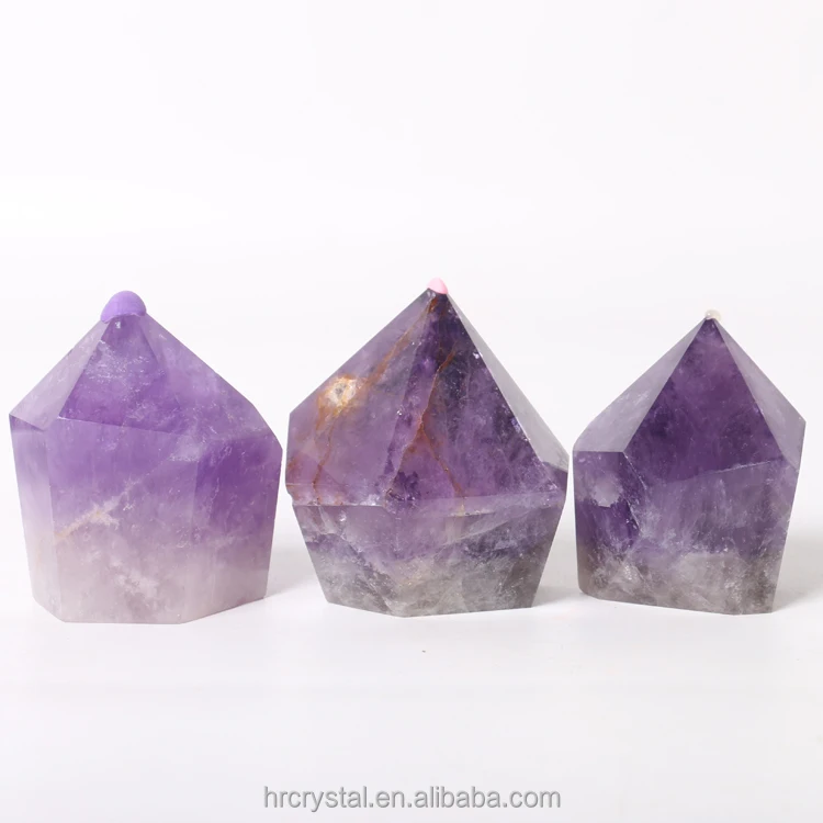 110 Semi-precious Stone Crafts Natural Purple Amethyst Cupcake Tower Healing Quartz Crystal Point