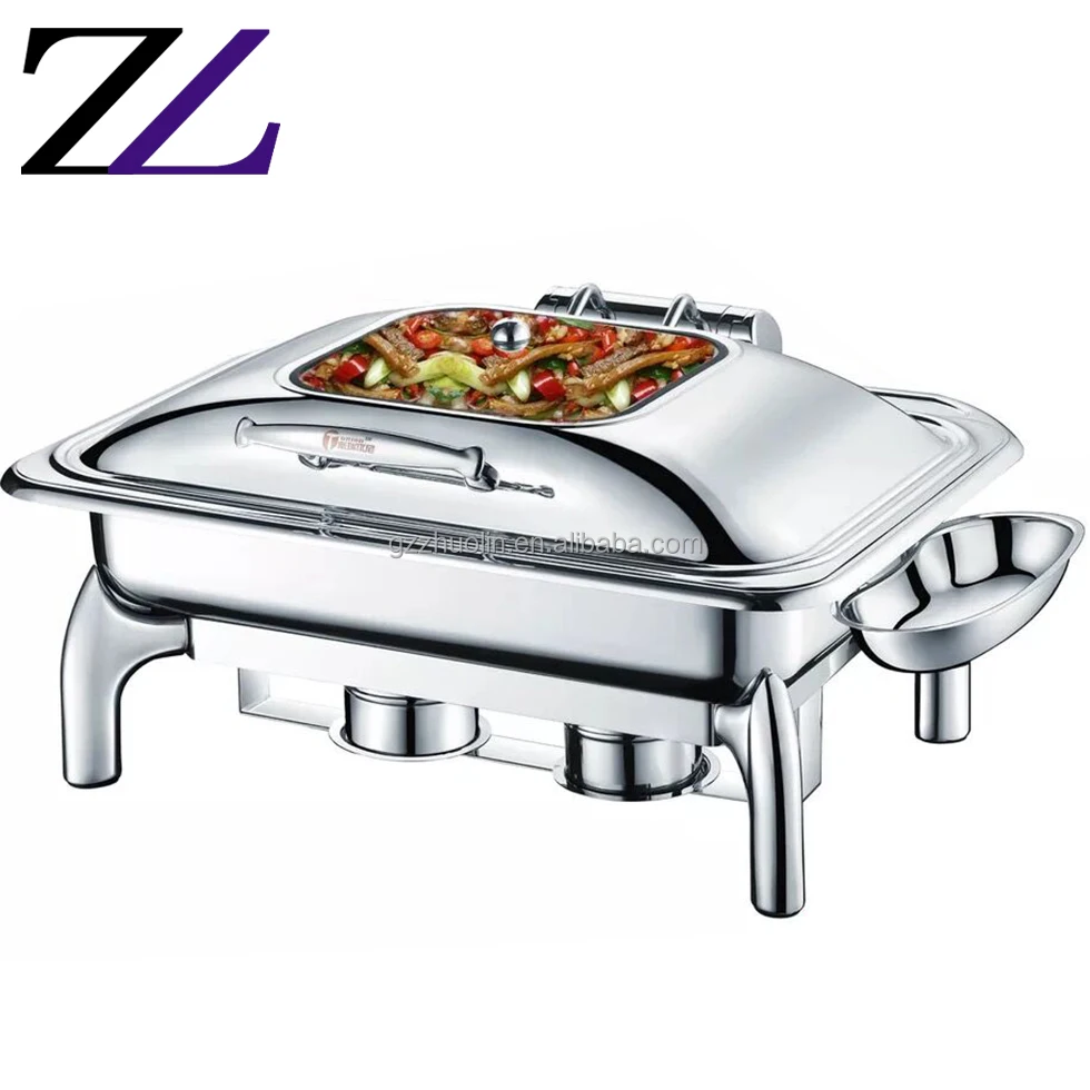 Luxury nordic electric cooking food warmer heaters gel chaffing dishes buffet catering stainless steel hydraulic chaffing dish