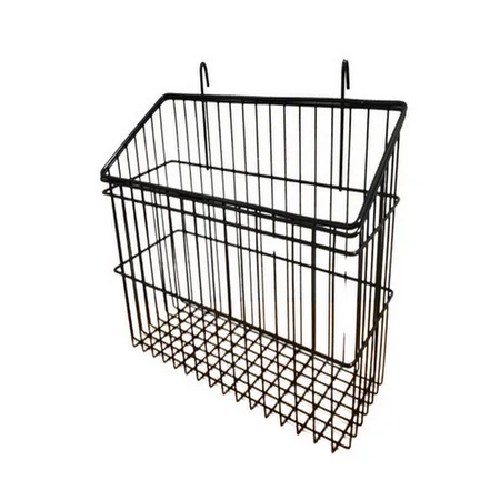 RTS   Chrome Metal Wire Hanging Basket L: 30CM Wire Mesh Baskets For   Steel Rack Shelf