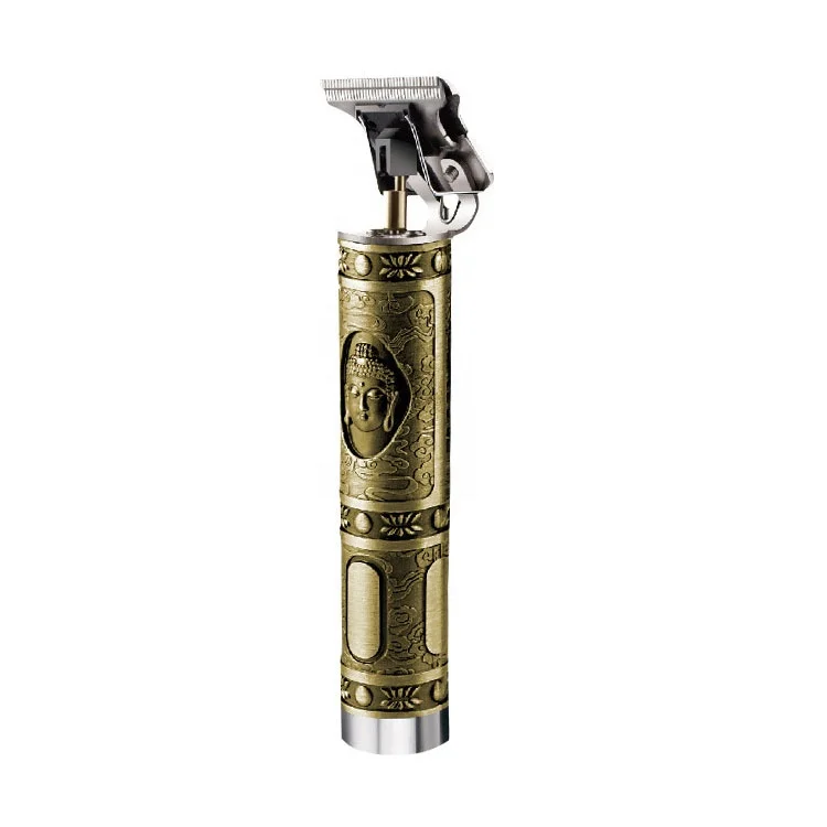 Barberia KM1974A Head Metal Body Electric Hair Shaver Golden Hair Rechargeable Adjustable Carbon Steel Cutter Hair Trimmer