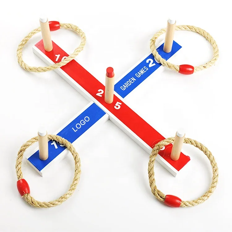 Custom Outdoor Wooden Ring Toss Yard Game Set