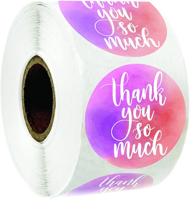 Custom Logo Adhesive Thank You Sticker Label Roll for Your Purchase in Stock