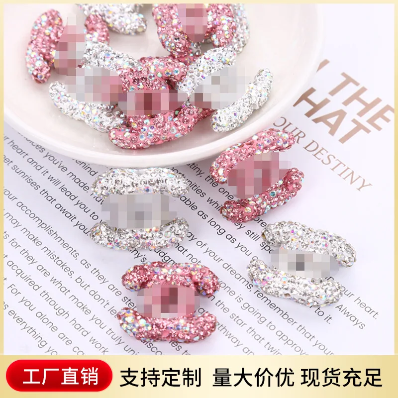 cc Designer charm Nail Art new Cute pink bow   Kitty Series Sticker Nail Art Decoration resin  phone case diy charms  Jewelry