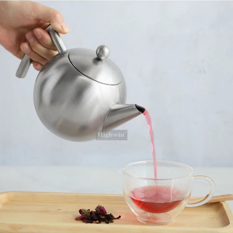 Highwin Factory  1000ml Stainless Steel  Teapot Polished With Strainer