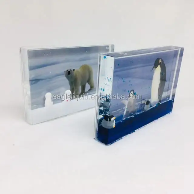 White water oil floating penguin floater plastic photo frame