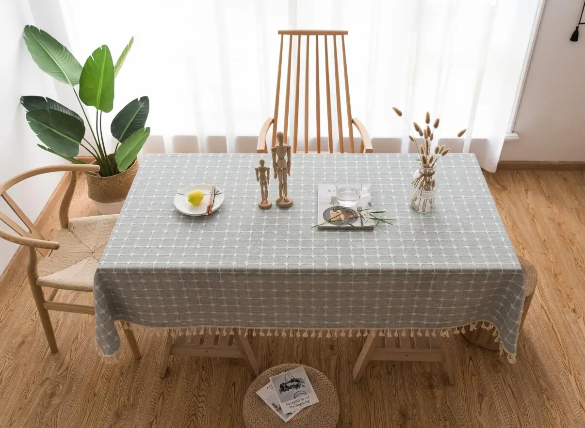 High Quality Cheap TableCloth Cotton linen Dining Table Cover Fabric Rectangle Table Cloth Wholesale