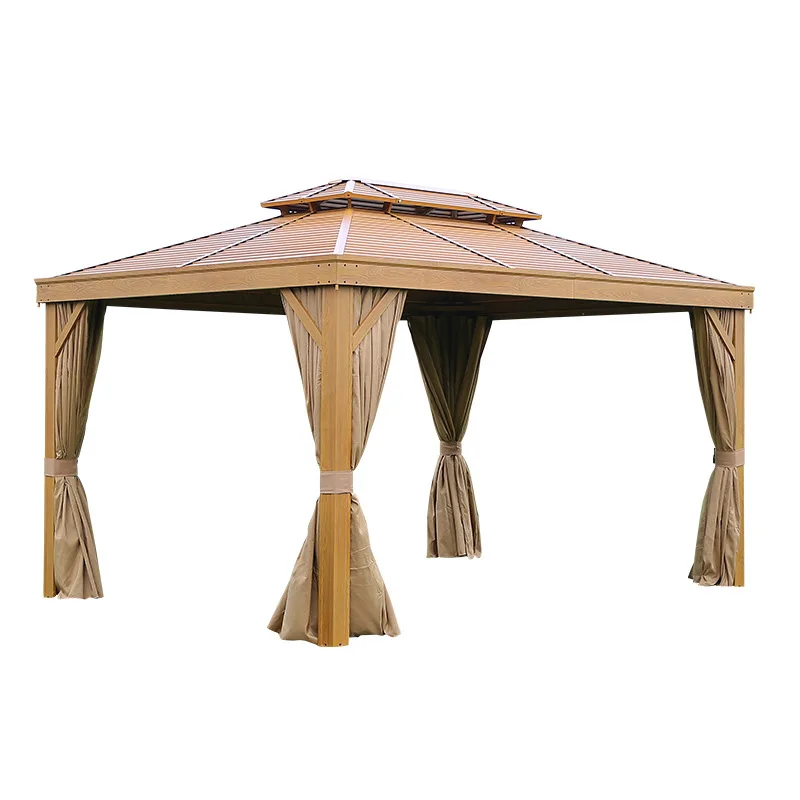 
Well design garden patio BBQ gazebo pavilion with mosquitoes net awning 