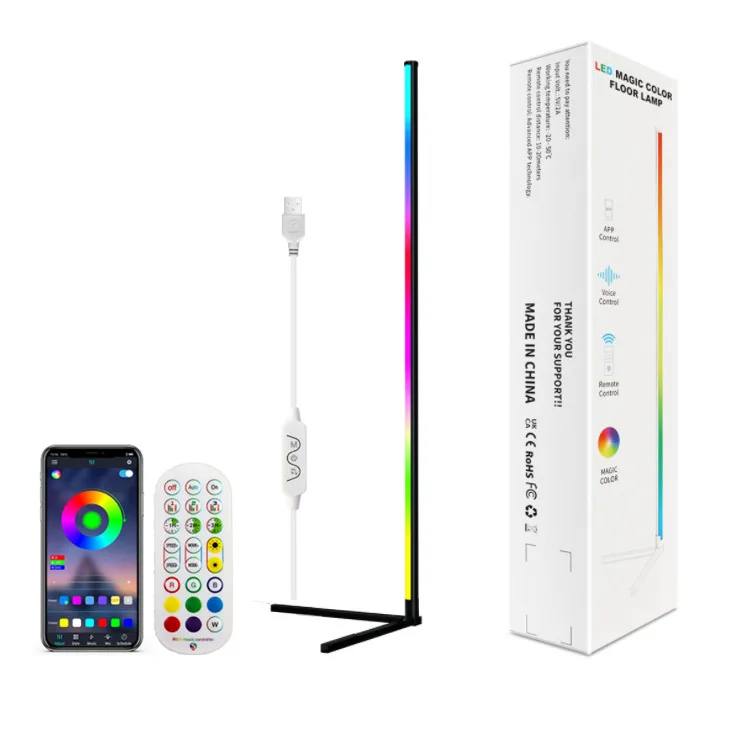 Nordic RGBIC LED floor lamp Tuya Wifi wireless remote controller enviroment decoration smart home living room atmosphere lamp