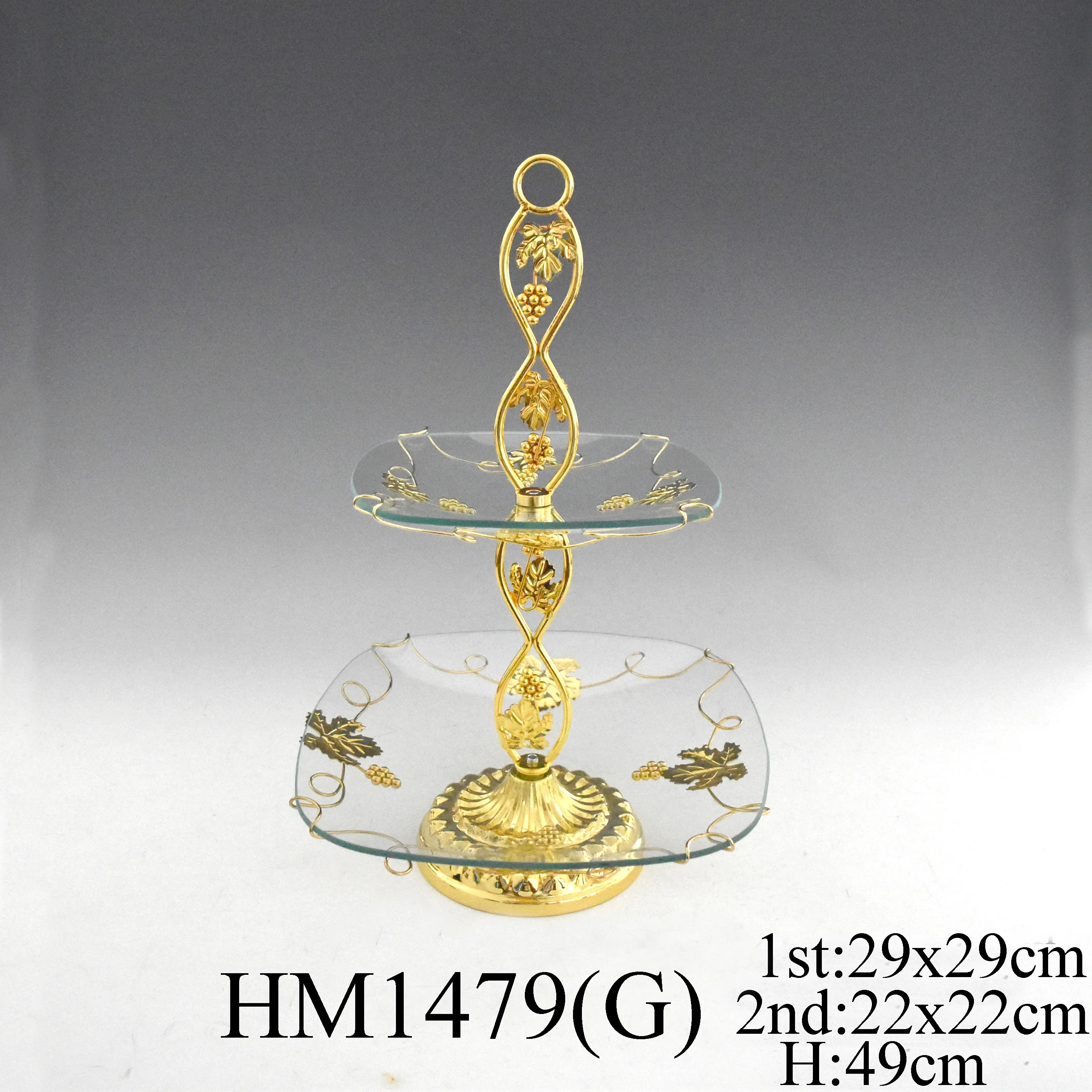 Dubai 2 layer glass serving trays Islamic home hotel wedding decoration trays