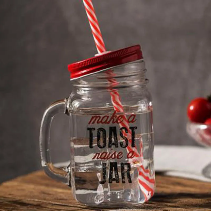 Avertan  drinking glass mason jar  Mexico rooster cup beer mug glass jar handle mason jarwith handles