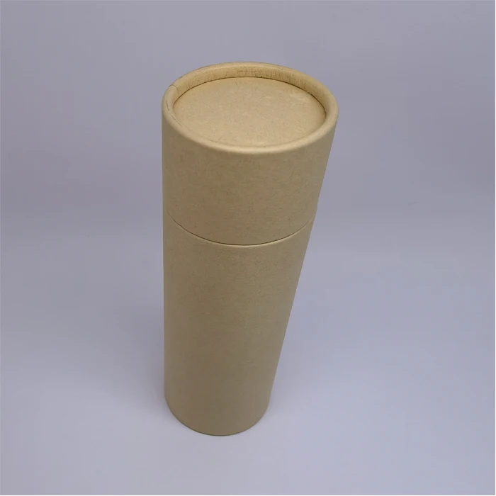 Kraft paper crimped round box with cover neck rim