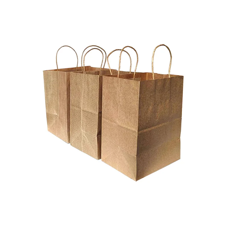 Paper bag for food and shopping custom kraft brown paper bags packaging gift with your own logo custom wholesale